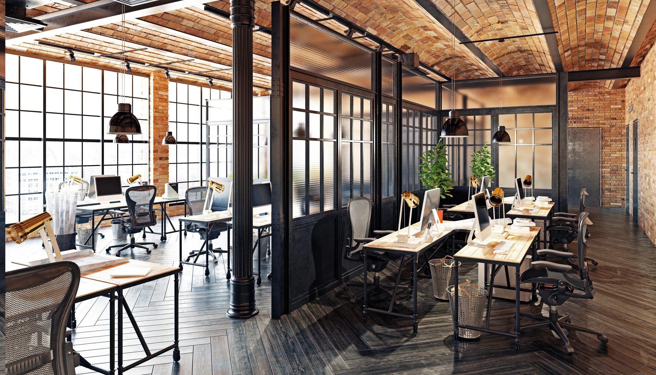 Open-plan office interior representing digital publishing operations