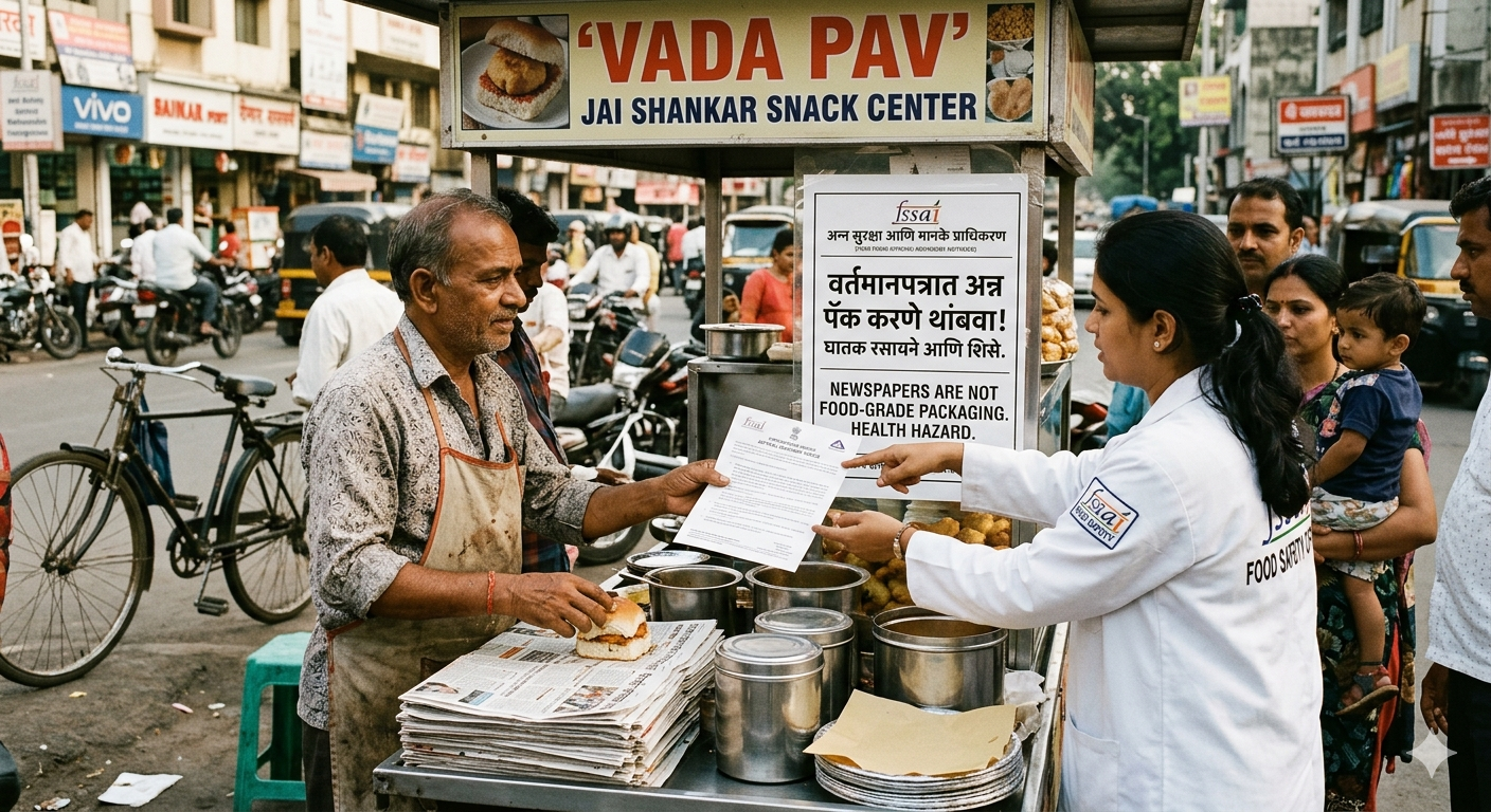 Is Your Favorite Street Food Vendor Poisoning You? FSSAI Issues Urgent Newspaper Packaging Ban